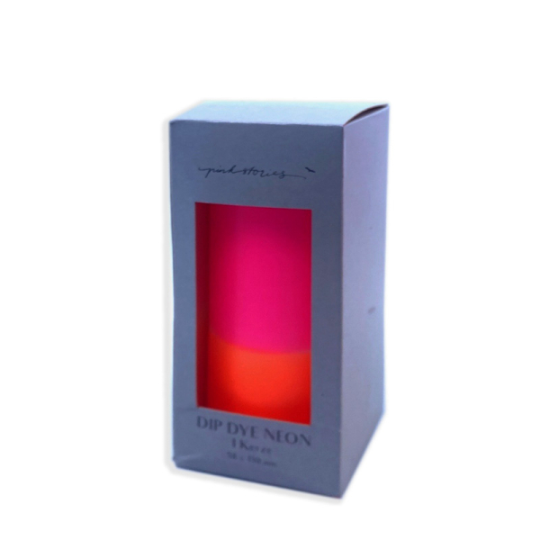 ink Stories Candle Dip Dye Neon Pink Unicorn, pink-weiss-orange, box