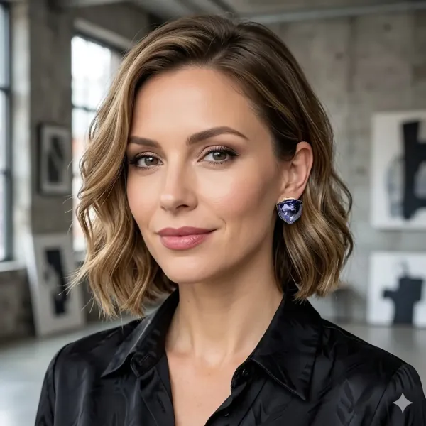 Rosa Templin, Ohrrclips, Trilliant, violett, Swarovski elements, style