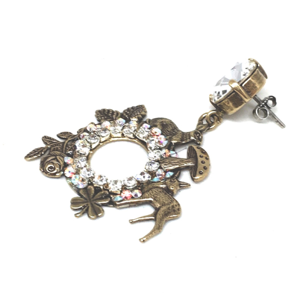 Rosa Templin, Ohrstecker, Landpartie, Swarovski elements, weis und messing, Stecker