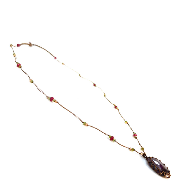 Sharing Kurze Halskette Rubis Zoizite 1, seitlich