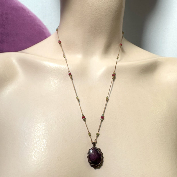 Sharing Kurze Halskette Rubis Zoizite 1, style