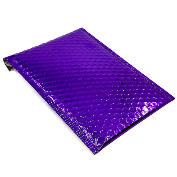 Versandtasche, Luftgepolstert, violett, Seitlich
