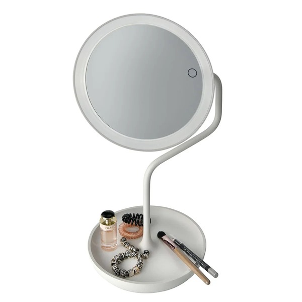 VERSAILLES white vanity mirror with integrated storage tray for jewellery and small accessories