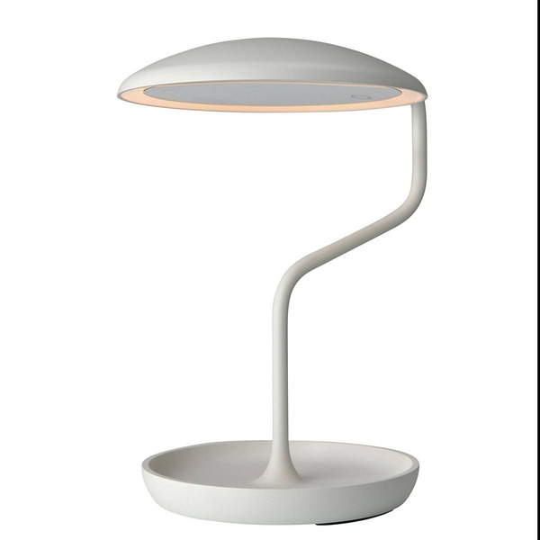 Villeroy & Boch VERSAILLES white LED vanity mirror with curved aluminium stand and storage tray