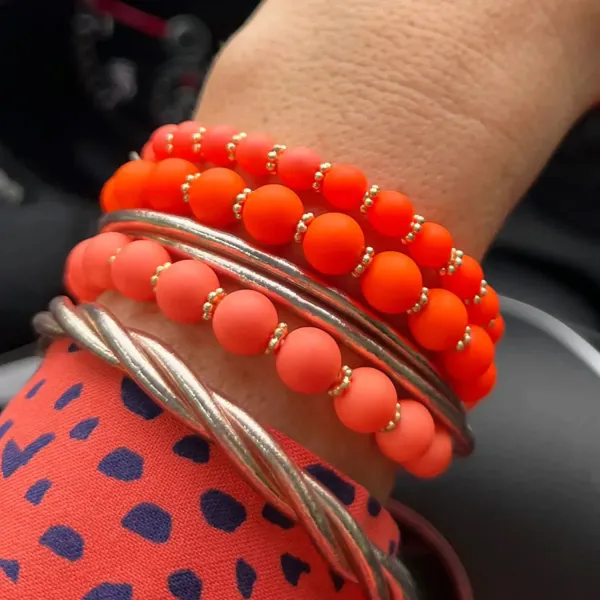 Super Gem bracelet beads Big neon orange, style 1