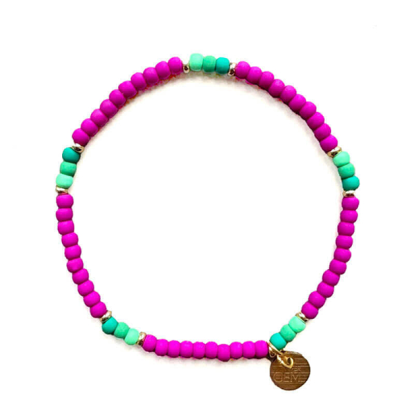 Super Gem bracelet beads Mini Roc summer breeze, fuchsia