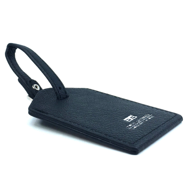 Trixi Gronau Carrys,leather luggage tag, black, back