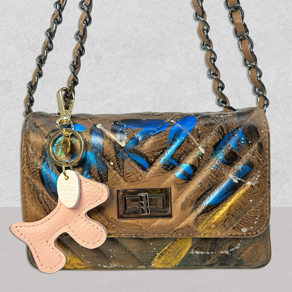 rixi Gronau Bag Charm TaschenanhaengerWoofy Leder rosa style