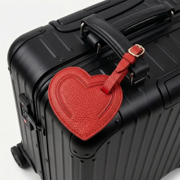 Trixi Gronau Coeur, leather luggage tag, red style