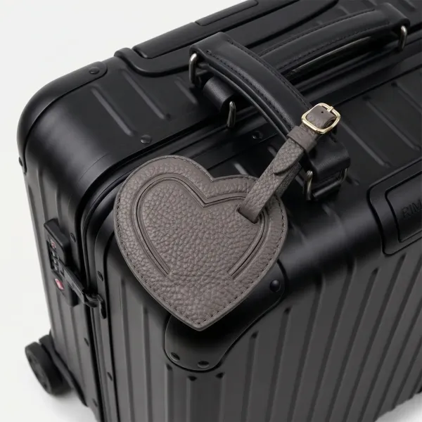 Trixi Gronau Coeur, leather luggage tag, grey, style