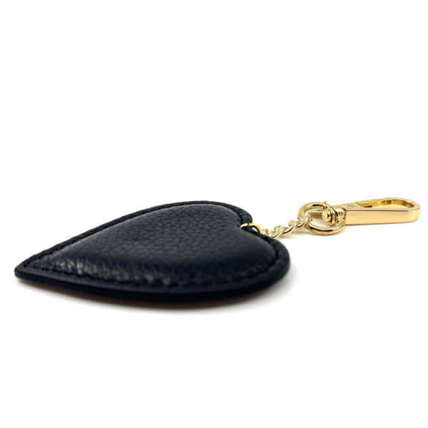 Trixi Gronau leather key fob Coeur black side