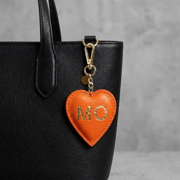 Trixi-Gronau Leder Herzanhaenger Coeur orange , style Tasche