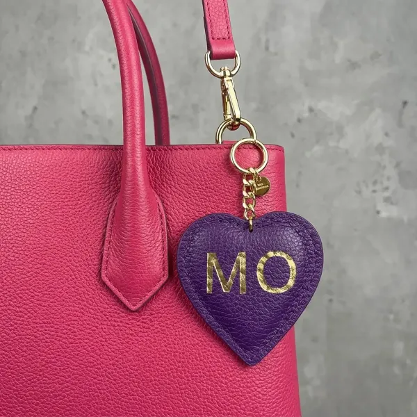 Trixi Gronau leather key fob Coeur purple , style bag