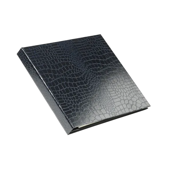 Trixi Gronau, Fotoalbum Isa skivertex Croco blau 20 Seiten cremefarbener Karton mit Buchschrauben
