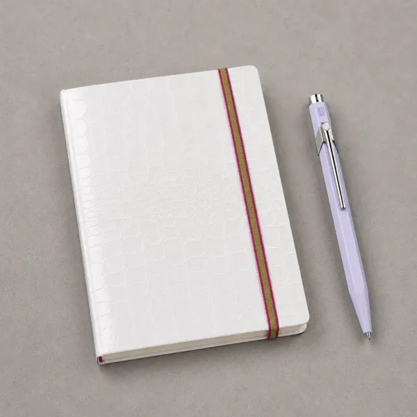 weisses Notizbuch, Skivertex, Tagebuch mit Gummiband, Trixi Gronau, style