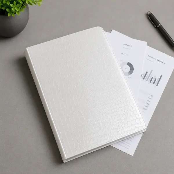 Trixi Gronau, Sisi, A4 folder, croco pattern white, style