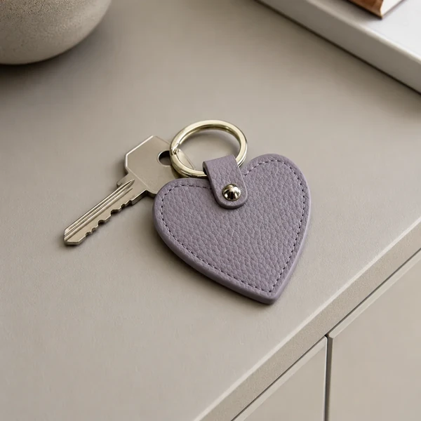 Trixi Gronau SUNNY Dollaro mauve Schlüsselherz mit Schlüssel auf hellem Sideboard, KI-Visualisierung