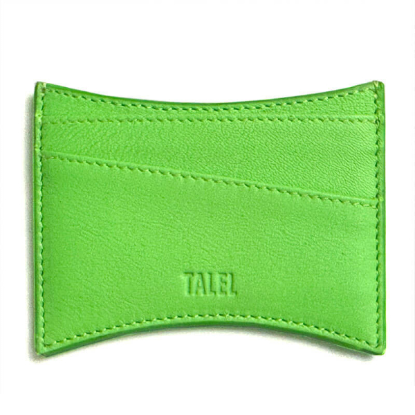 Talel. Creditcard Holder YOO leather Neon Green front