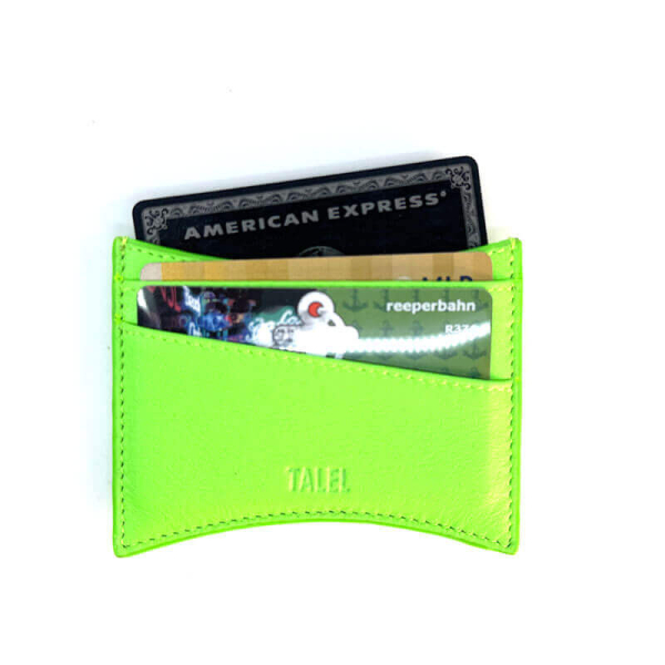Talel. Creditcard Holder YOO leather Neon Green, style