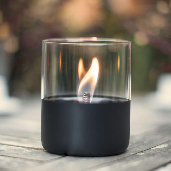 Tenderflame Kerze Lilly 10 schwarz, Glass, , style draußen