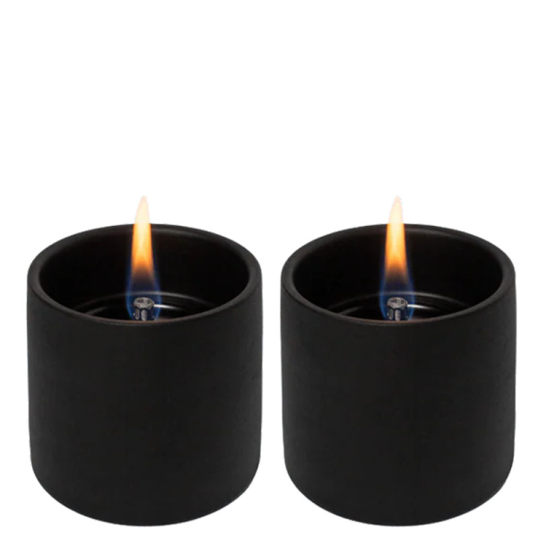 Tenderflame Kerzen Breeze 8 Keramik schwarz, 2-er Pack