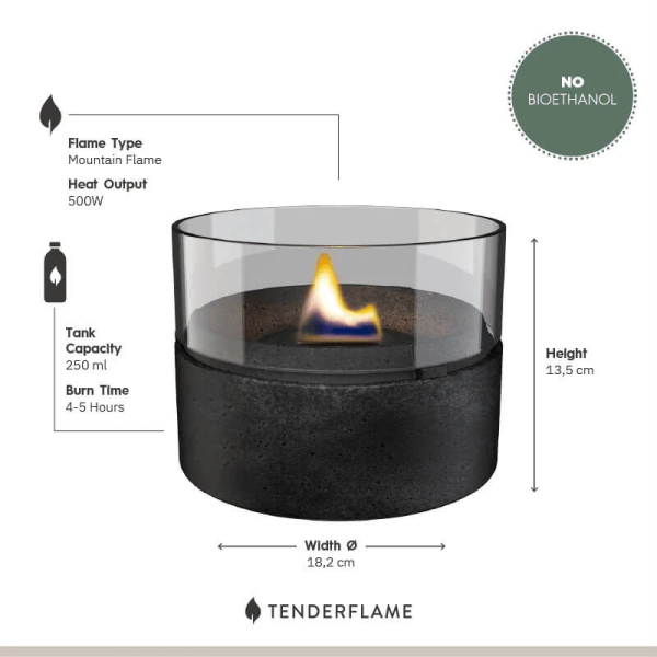 Tenderflame Candle Cafe 18 Lava black., burning time