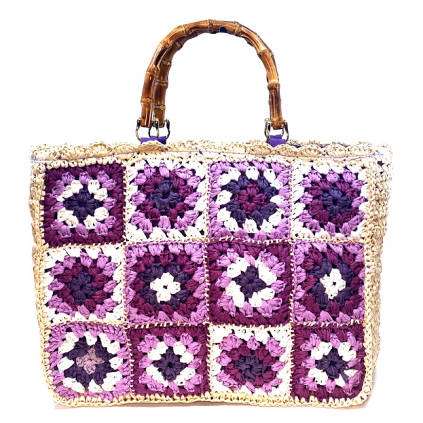 Trend tote, Carol multicolore, gehäckelt, front