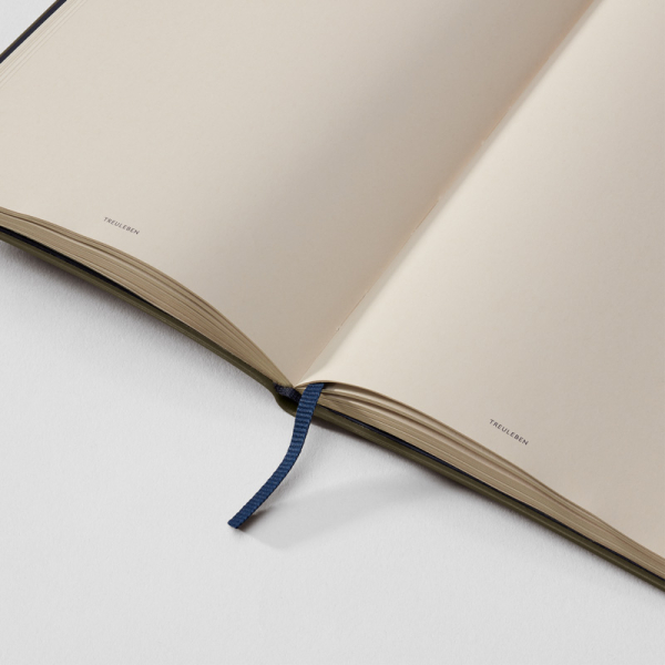 Treuleben leather journal L A5 ranger green,  inside pages plain