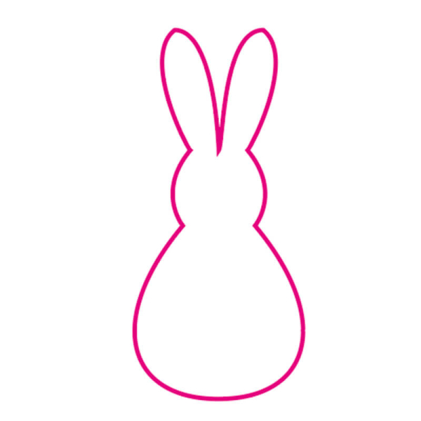 Trixi Gronau Easter Card Bunny outline pink detail