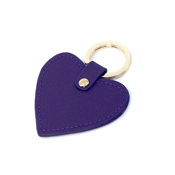 Trixi-Gronau Leder Herzanhaenger Sunny violett side