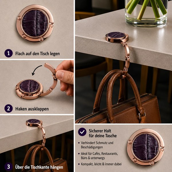 Trixi Gronau Taschenbutler ERIN rosegold Dakar purple