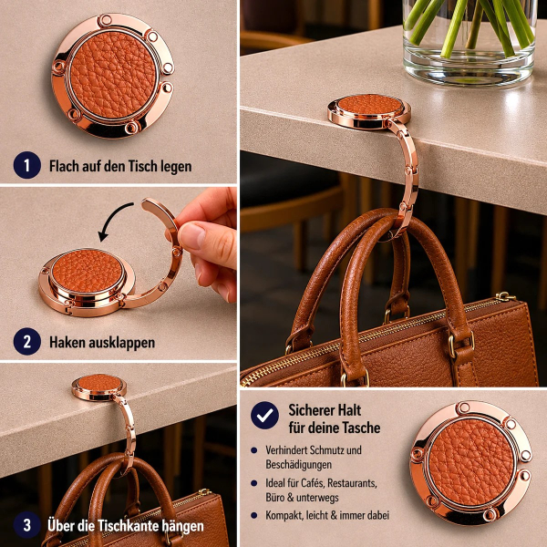 Trixi Gronau Taschenbutler ERIN rosegold Dollaro orange