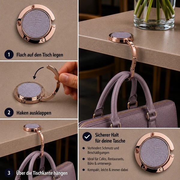 Trixi Gronau Taschenbutler ERIN rosegold Tejus metallic rosa