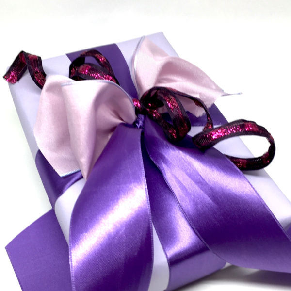 FINE SATIN Ribbon, Material Satin Color purple Width 40 mm Equipment without wire, style