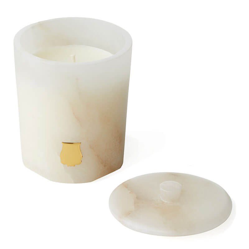 Trudon, Duftkerze, Alabaster, HÉMÉRA, Les Albatres, offen mit Deckel, Trixi Gronau