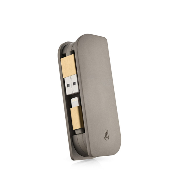 uspepower, Fusion Mini Powerbank, taupe, Seitenansicht