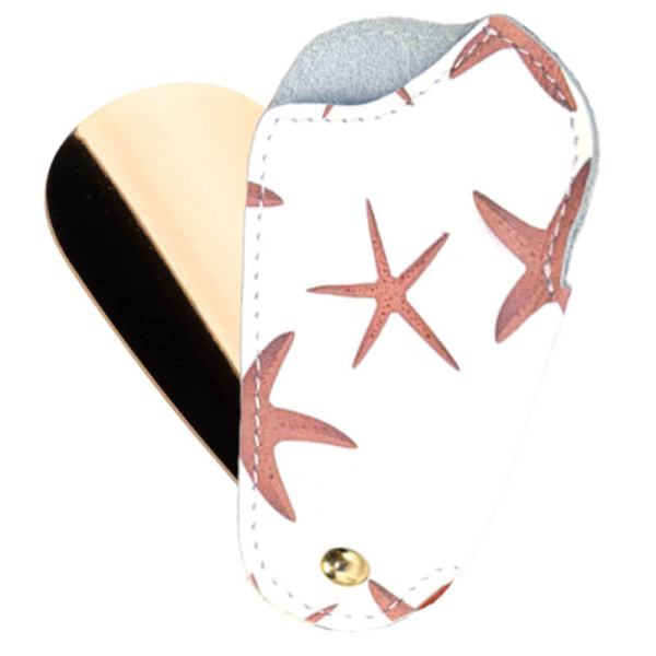 Utile4 Reise-Schuhanzieher  Starfishm Seestern leder weiß print Seesterne