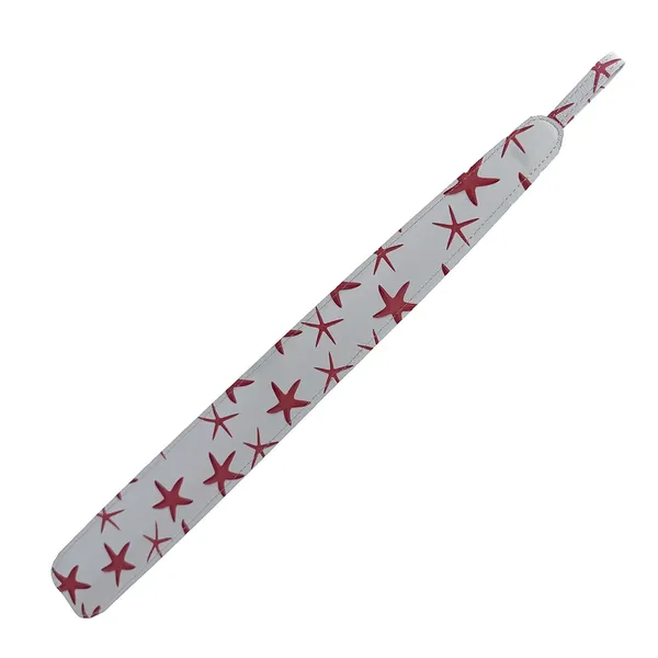Utile4 Schuhanzieher Stella Marina, Leder weiß mit Seestern Druck, front, Trixi Gronau