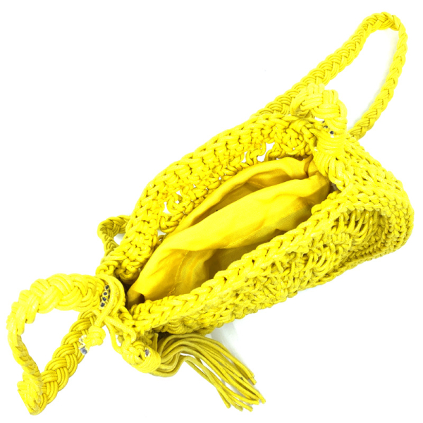 Crossbody Bag Jayne yellow, crochet pattern, inside