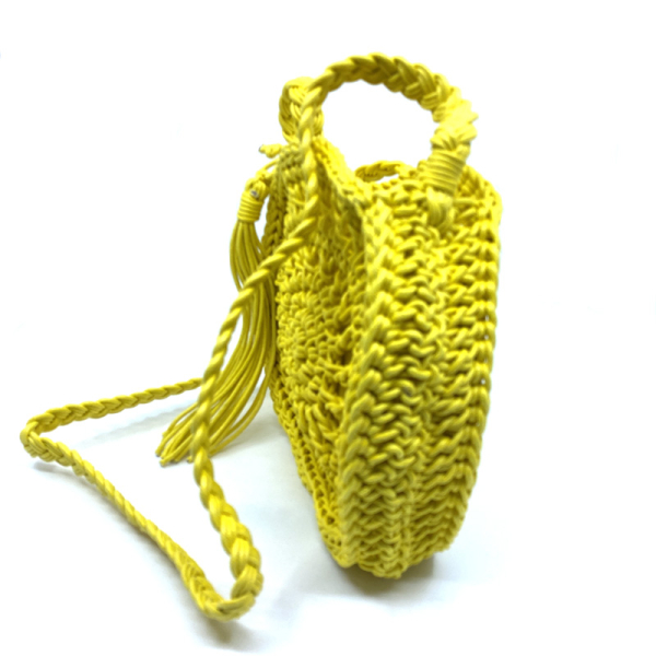 Crossbody Bag Jayne yellow, crochet pattern, side