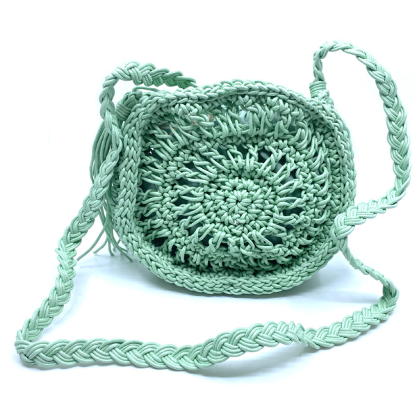 Crossbody Bag Jayne mint, crochet pattern, front