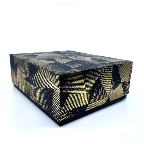 Geschenkbox Vance schwarz, Heißfolienprägung gold, side