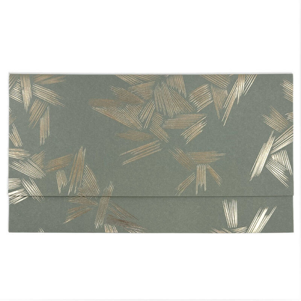 Gift Envelope Festiva green with gold hot foil stamping