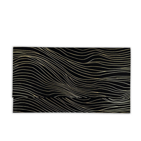 Geschenkumschlag Flow schwarz mit gold Heißfolienprägungg