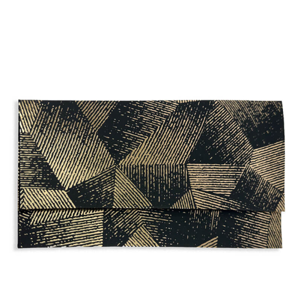 Geschenkumschlag Vance schwarz mit gold Heißfolienprägungg