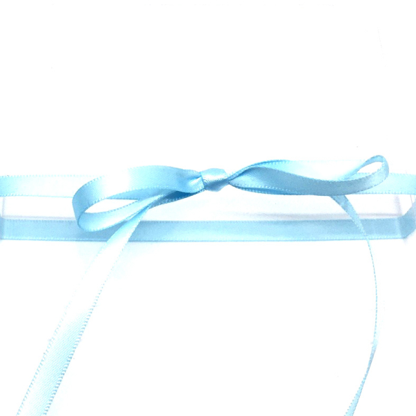 SATI Geschenkband hellblau, Material Satin Farbe rosa Breite 6 mm Ausstattung ohne Draht, detail