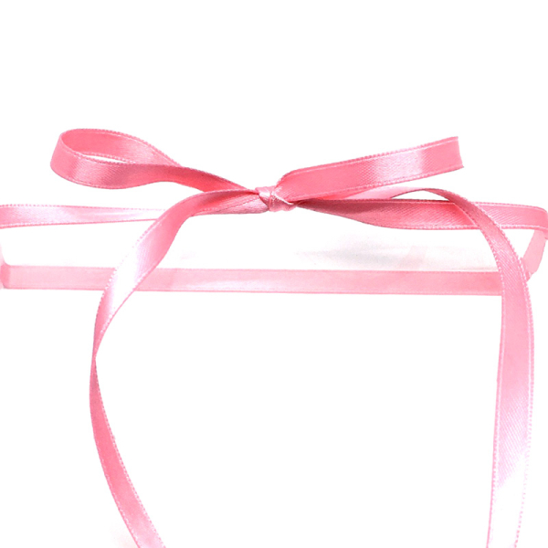 SATI Geschenkband rosa, Material Satin Farbe rosa Breite 6 mm Ausstattung ohne Draht, detail