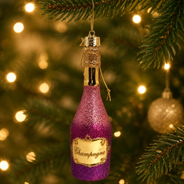 Vondels Christmas Decoration Champagne Bottle