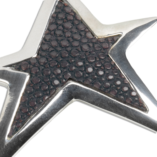 a cuckoo Moment, Ketten Anhänger Stern, Sterlingsilber, grau Rochen, detail