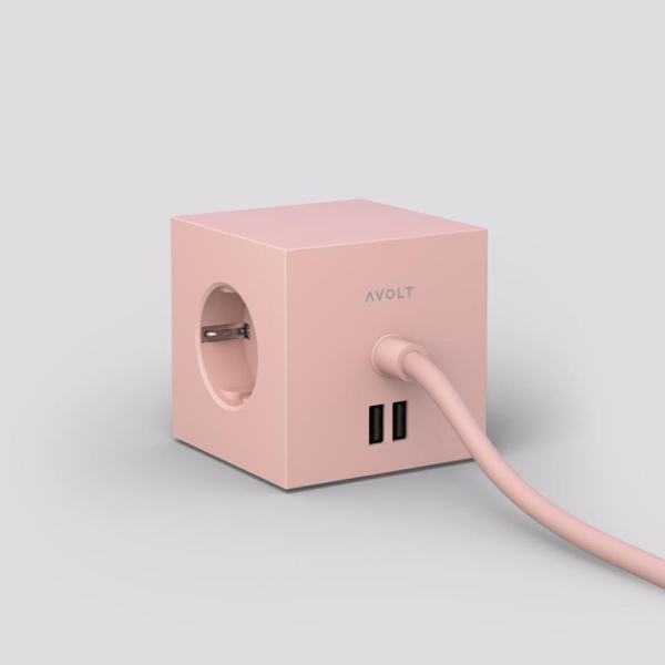 Avolt Square 1, Multi Charging cube, old pink front
